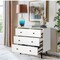 4 Drawer Dresser, Wooden Chest of Drawers, Freestanding Storage Cabinet with Legs and Metal Handles, Contemporary Storage Drawer for Bedroom, Living Room, Cloakroom, and Nursery Room (White)